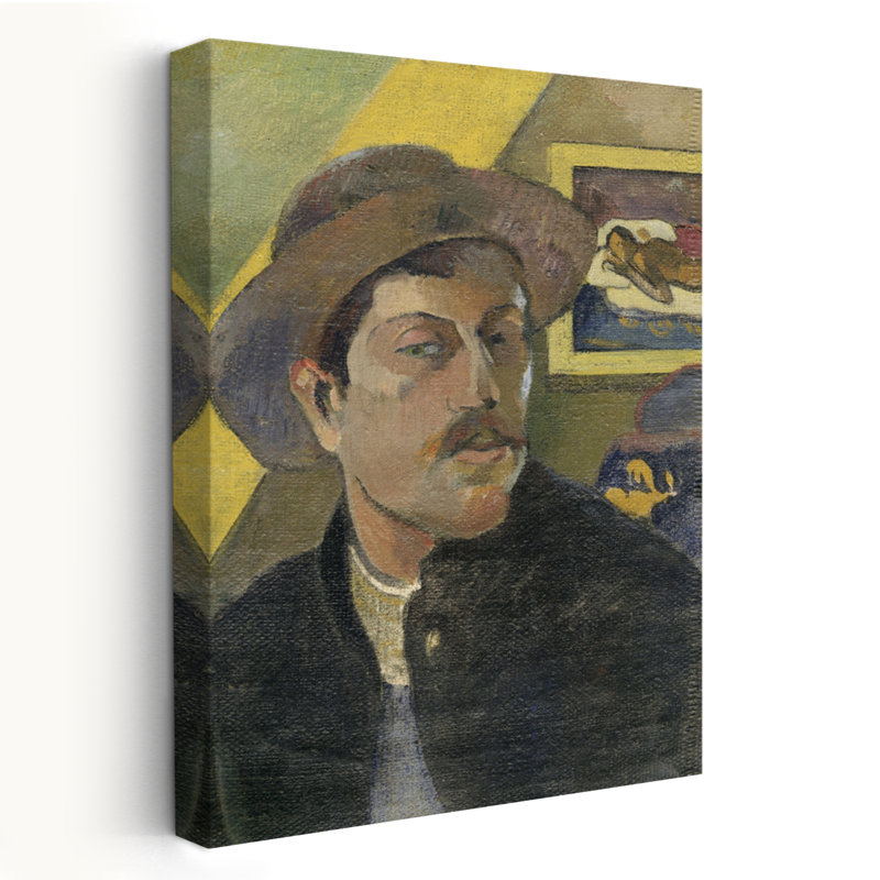 Autoportrait avec un chapeau - Art post-impressionniste musée, H 48 po x l 32 po