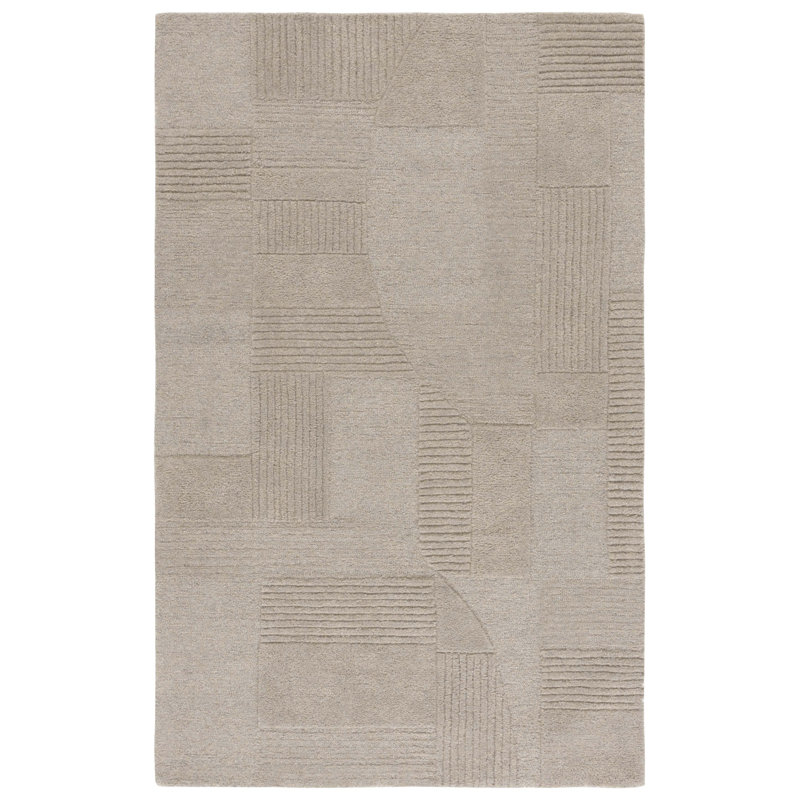 Frespech 401 Hand Tufted Polyester Pile Geometric Shapes Indoor Use Only Rug, Rectangle 5' x 8'