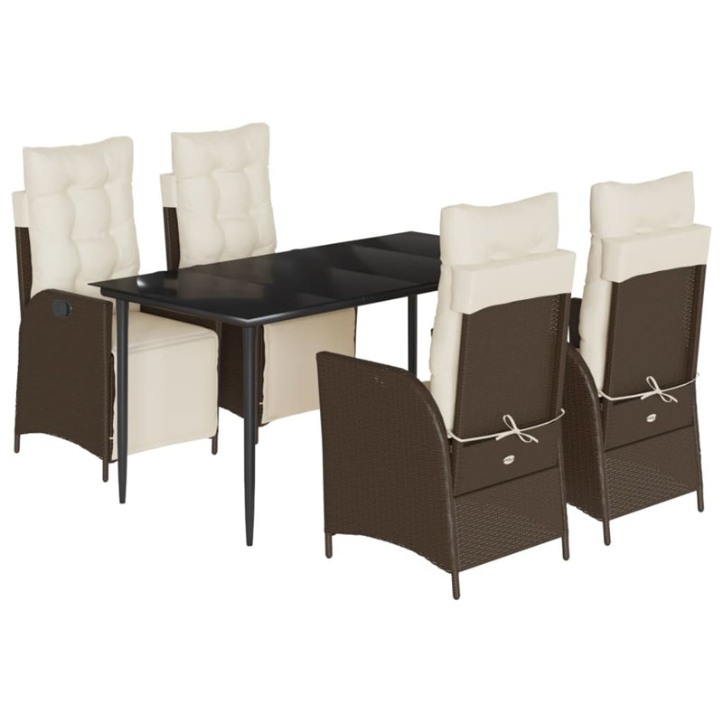 Ensemble de salle à manger 7 pièces Vidaxl, Beige, Brown, 2
