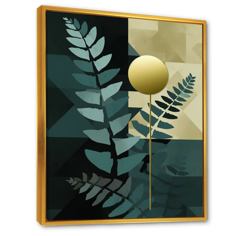 Khaleya Harmonious Ferns I sur impression sur toile, H 32 po x l 24 po x P 1 po, Cadre flottant doré