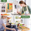 Bamboo Ziplock Bag Organizer with Wrap Dispenser - Fits Gallon, Quart, Sandwich & Snack Bags