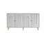 Buffet moderne en bois laqué gris moderne à 4 portes avec tablette réglable pour le salon, le vestibule, le couloir, le bureau, la cuisine et la salle à manger