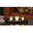 Wooden Pebble Tray with 3 Glass Candleholders