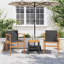 Chaise de patio Latitude Run® 2 pièces en poly rotin noir et bois massif