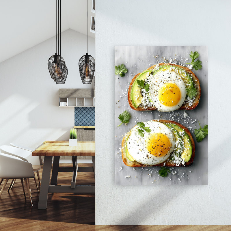 «Avocado Egg Toast», art mural contemporain, 60" H x 40" W