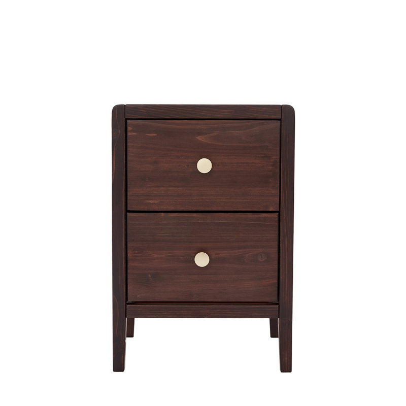 Amellia 39cm W Solid + Manufactured Wood Bedside Table, Brown