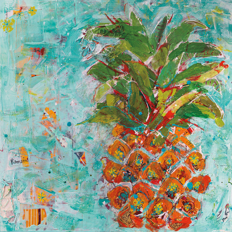 " Pineapple " by Kellie Day Painting Print, 30" H x 30" W