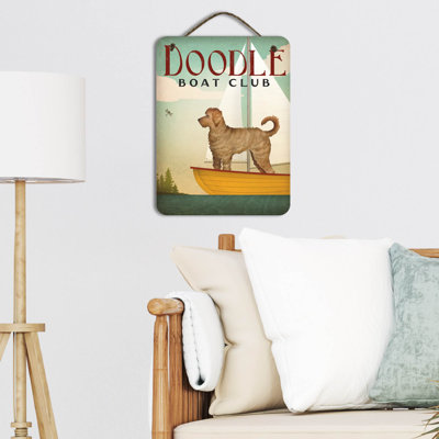 Doodle Sail Hanging Wooden Artboard with Twine