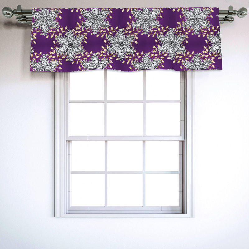 Sateen Floral Ruffled Window Valance