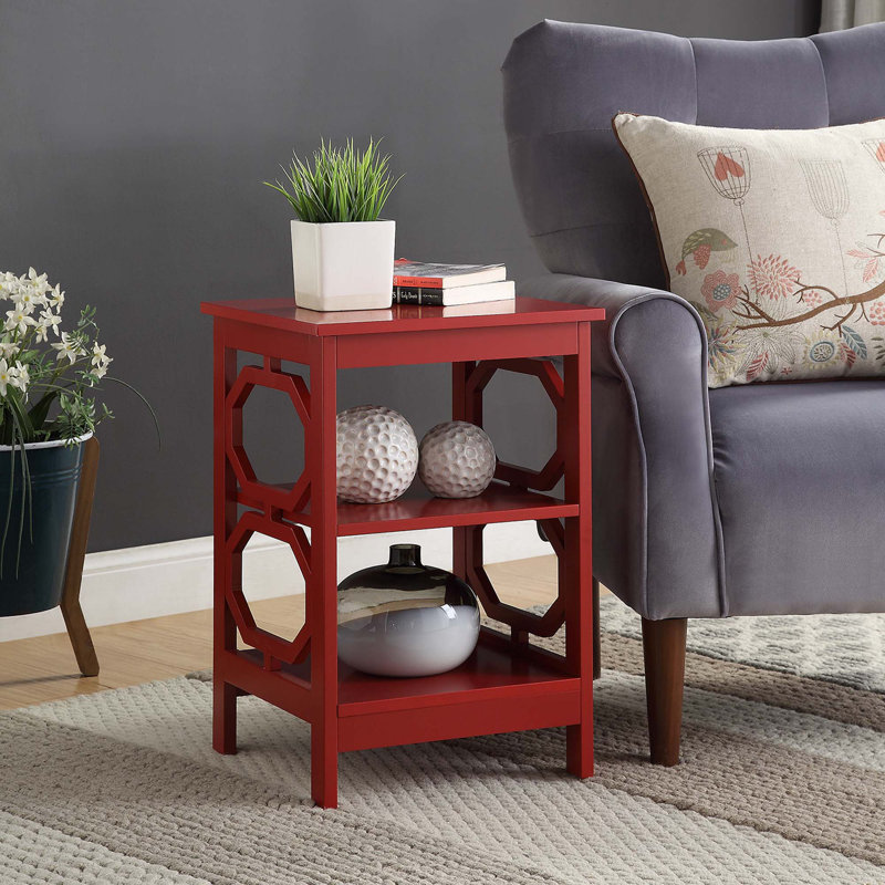 Table de bout avec rangement Minburn, Rouge canneberge