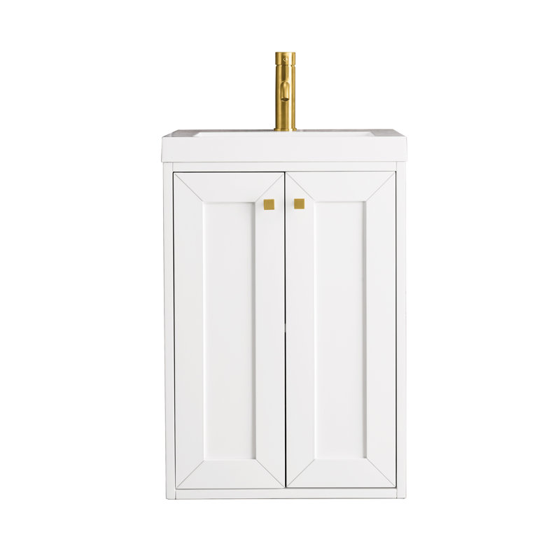 Meuble-lavabo simple l 20 po Chianti, Blanc lustré