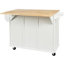 Chariot de cuisine polyvalent avec abattant en bois d'hévéa, armoire de rangement et 5 roulettes lisses pour une utilisation efficace de l'espace-632661939