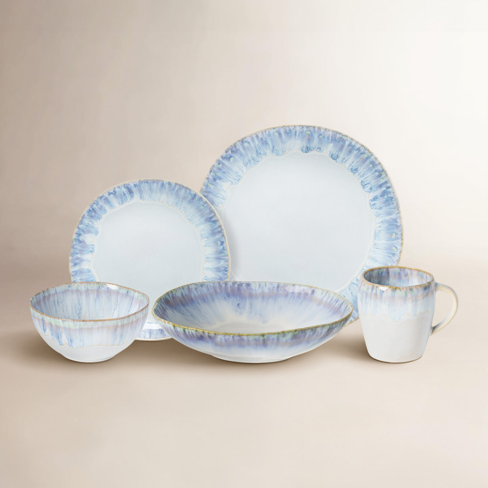 Brisa Handmade Stoneware Dinnerware Set, Ria Blue