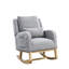 Fauteuil à bascule gris en tissu pour un salon confortable et rembourrage en mousse