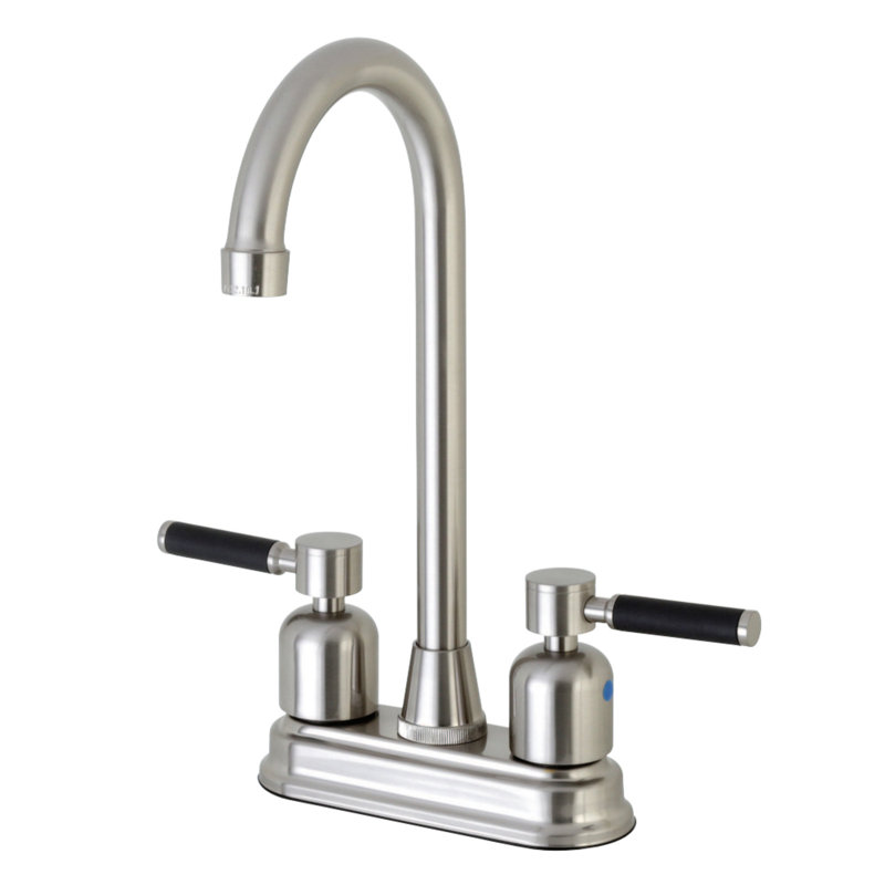 Kaiser Centerset High-Arch Spout Bar Faucet, Brushed Nickel
