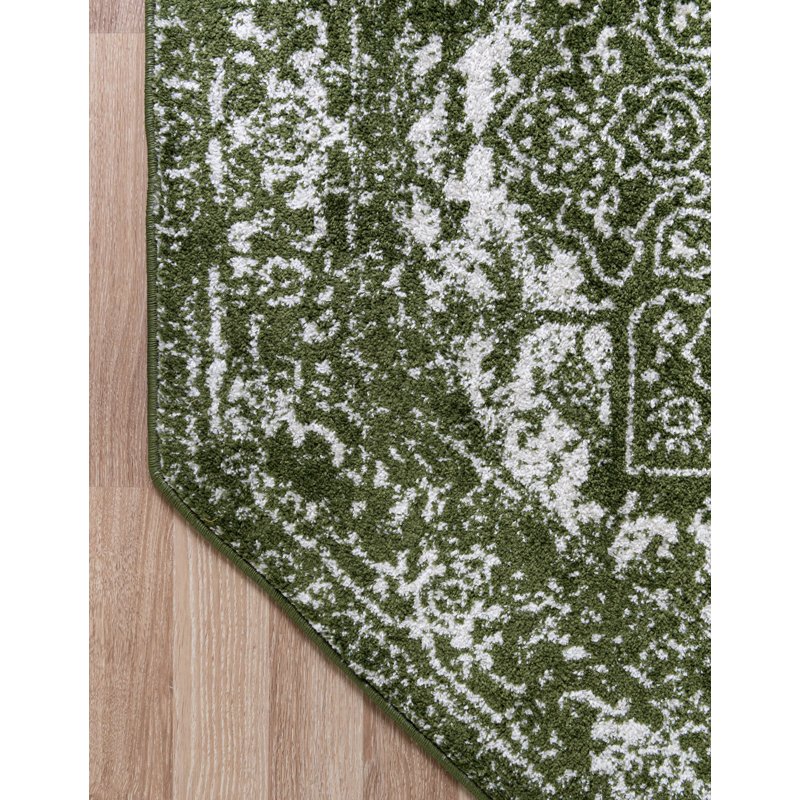 Giverny Green/White Rug, Rectangle 305 x 427cm