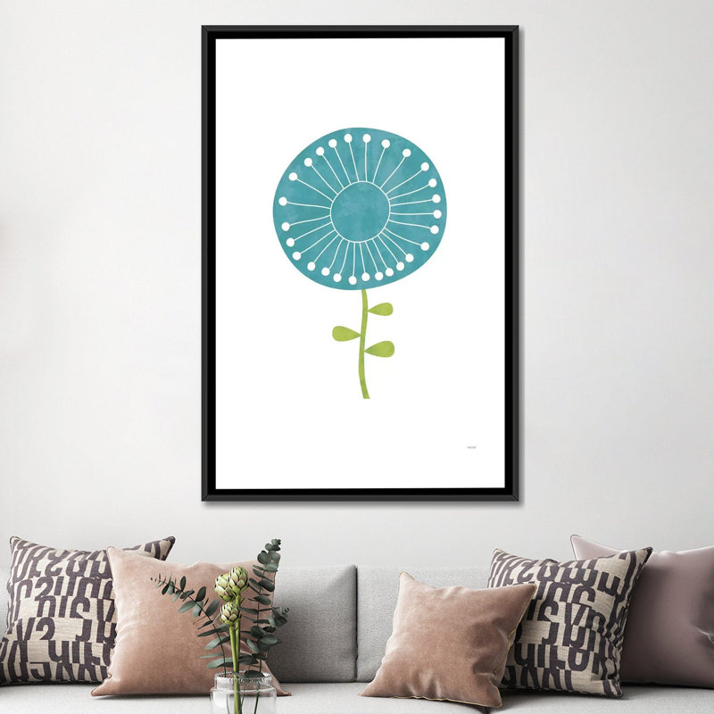 «Modern Flowers I», impression sur toile, H 26 po x l 18 po x P 1,5 po, Toile avec cadre noir, Pas de tapis