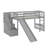 Twin Size Loft Bed With Slide-1303614072