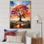 Baobab africain aux couleurs de l'arc-en-ciel IV - Décoration murale arbre baobab-97171297-97171298