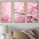 Minimalisme rose cerise Bliss Tree II - ensemble d'art mural sur toile Cherry Blossom