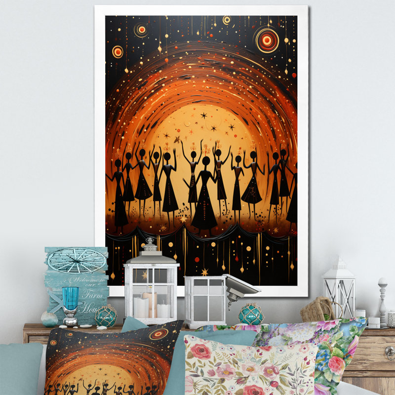 «Folk Religion Sacred Ritual II», reproduction sur toile, H 32 po x l 16 po x P 1 po, Cadre photo blanc