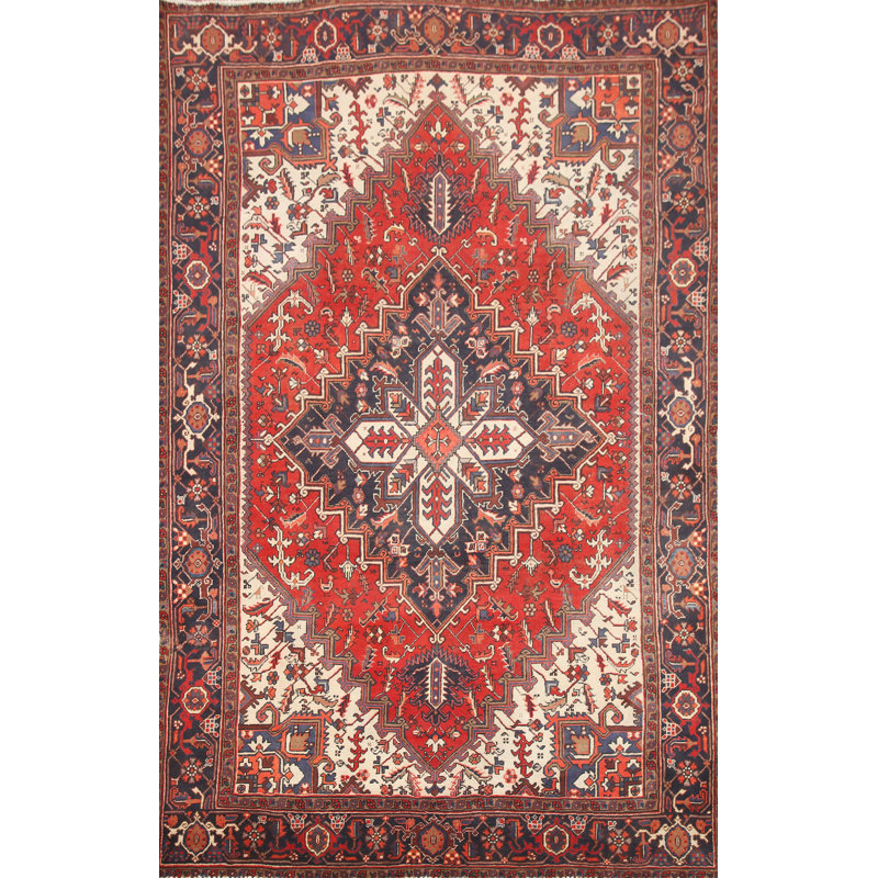 Tapis géométrique rouge 6 x 9