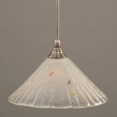 Stem Hung Mini Pendant With 12" Frosted Crystal Glass