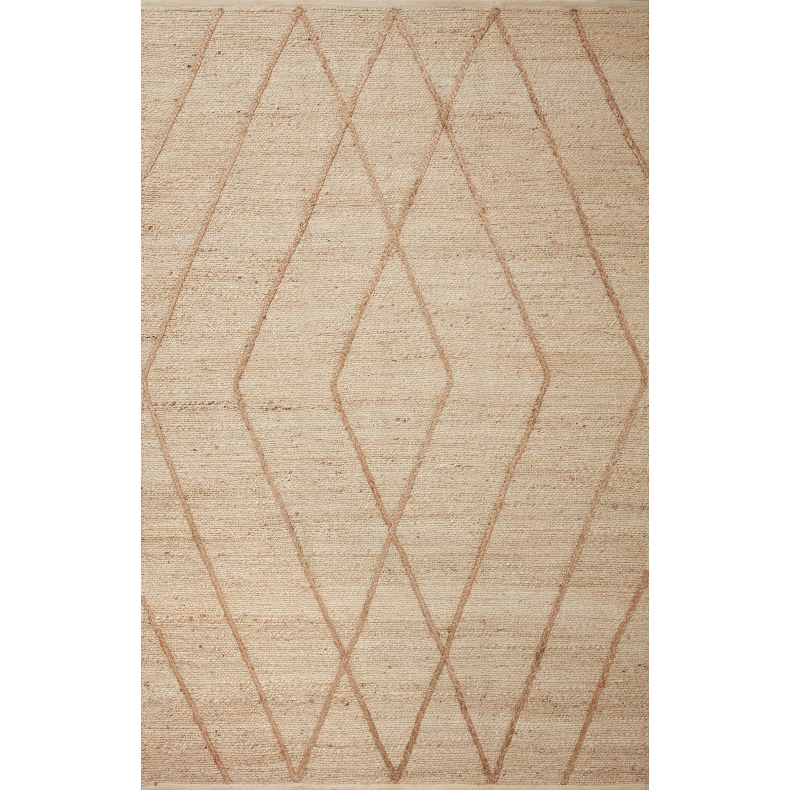 Albemarie Ivory Natural Hand-Woven Jute Rug, Rectangle 2'6" x 7'6"