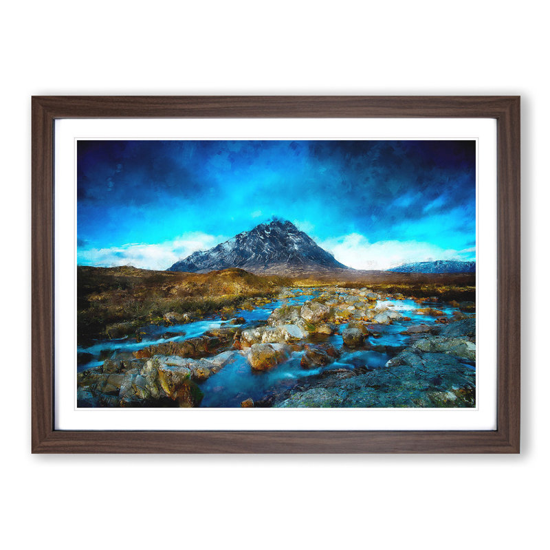 Glencoe in Scotland - Picture Frame Graphic Art Print, Walnut Framed, 33cm H x 45cm W x 2cm D