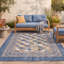 Tapis Eddy moderne à motifs mosaïques abstraites, bleu, gris, or, crème, ivoire, lavable à la machine, antidérapant, à poils courts, pour l'intérieur et l'extérieur, adapté aux animaux domestiques, idéal pour le salon, la chambre, la salle à manger, l'entrée, le couloir ou le bureau.-1684056247