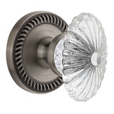 Grandeur Newport Rosette Single Dummy with Burgundy Crystal Door Knob