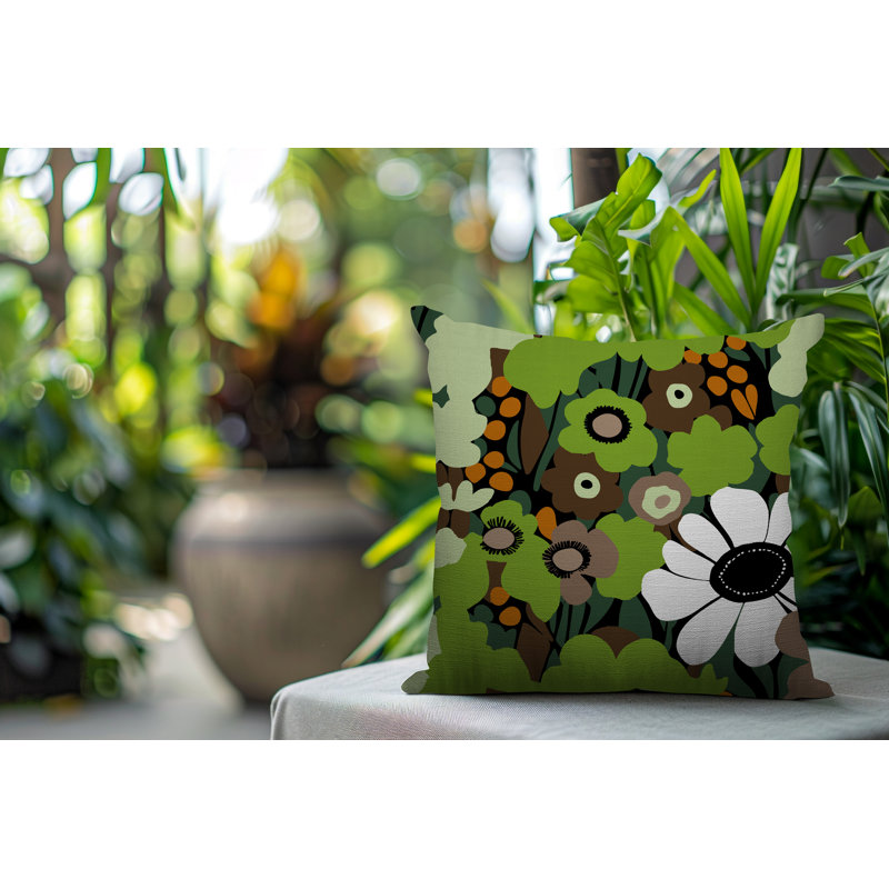 Coussin Maya, Carré 16 po, Chartreuse