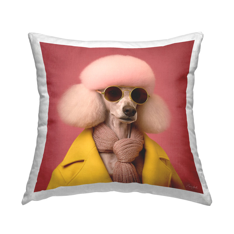 Coussin décoratif à imprimé caniche élégant Stupell Industries par Roozbeh
