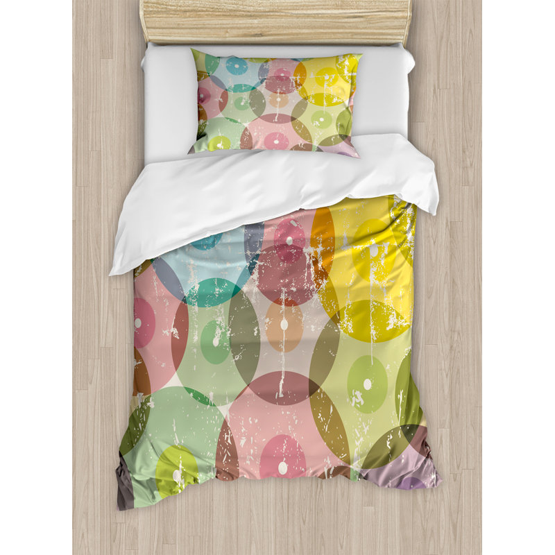 Twin Multicolor Geometric Pattern Kids Duvet Cover Set