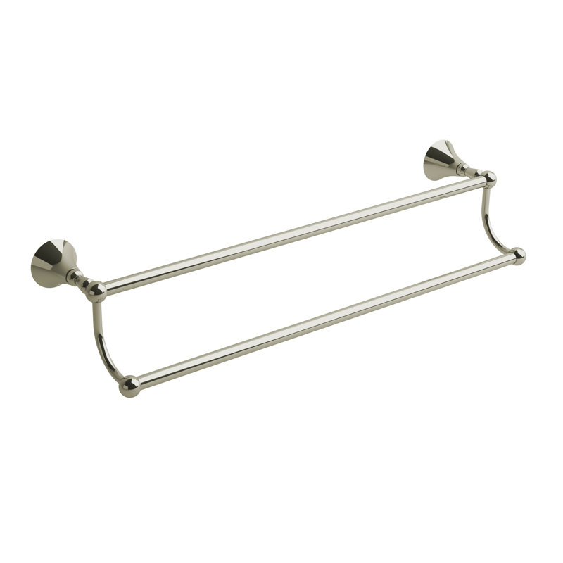 Hudson Double 24" Towel Bar, Polished Nickel