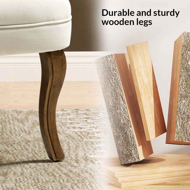 Jonna Tufted Vanity Chair with Solid Wood Legs