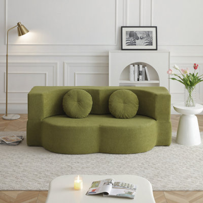 Canapé-lit 2 en 1 avec coussin, canapé-lit simple, canapé-lit pour plancher et futon, canapé-lit pliant en mousse pour le salon, les invités, le bureau, un appartement, aucun assemblage requis