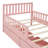 Space-saving Twin Wood Platform Bed With Guardrails And Storage, Pink - Modern Design For Cozy Bedrooms