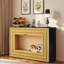 Console moderne avec structure en bois et plateau noir