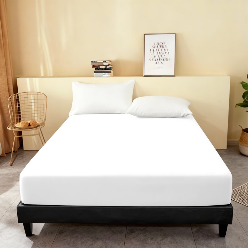 Super Soft Microfiber Fitted Sheet – 25cm Deep Pocket, Brushed Finish, Kingsize (5'), White