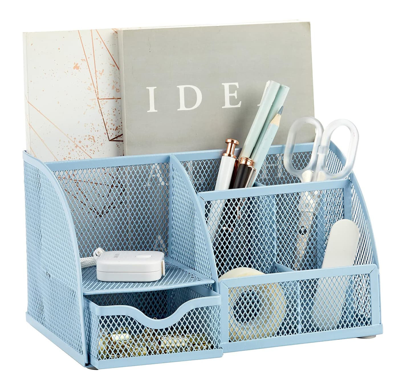 Inbox Zero Mesh Desk Organizer for Office Use, which has 7 Compartments ...