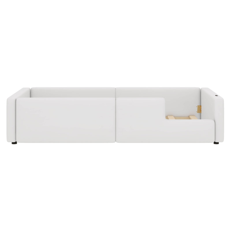 Lit plateforme simple tapissier avec station de charge