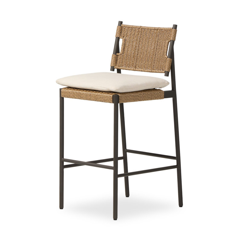 Tabouret d'extérieur tissé Cianni, 29.92"