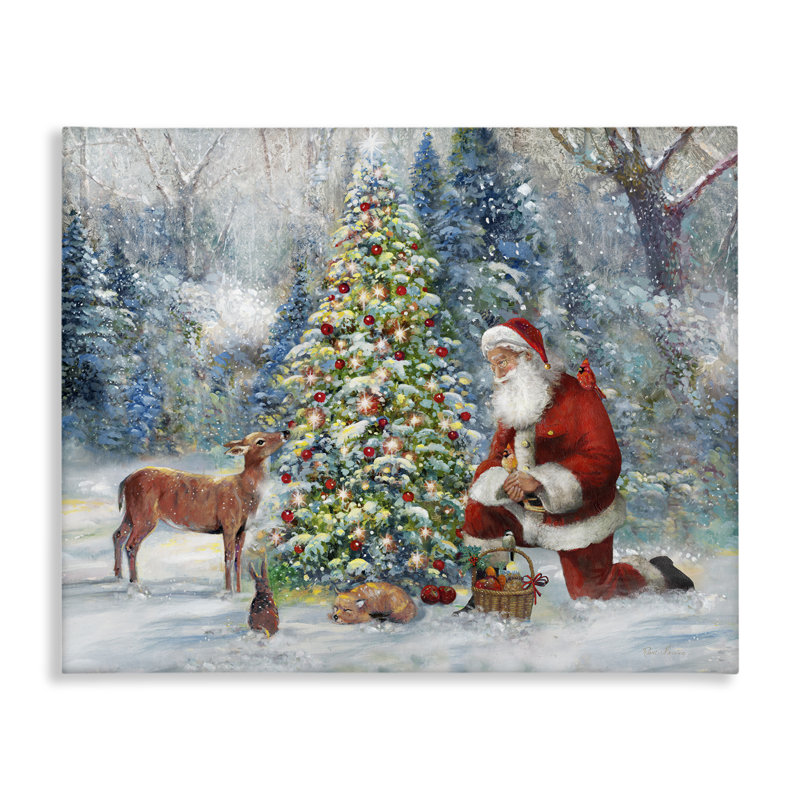 «Santa & Baby Deer» par Ruane Manning, H 36 po x l 48 po