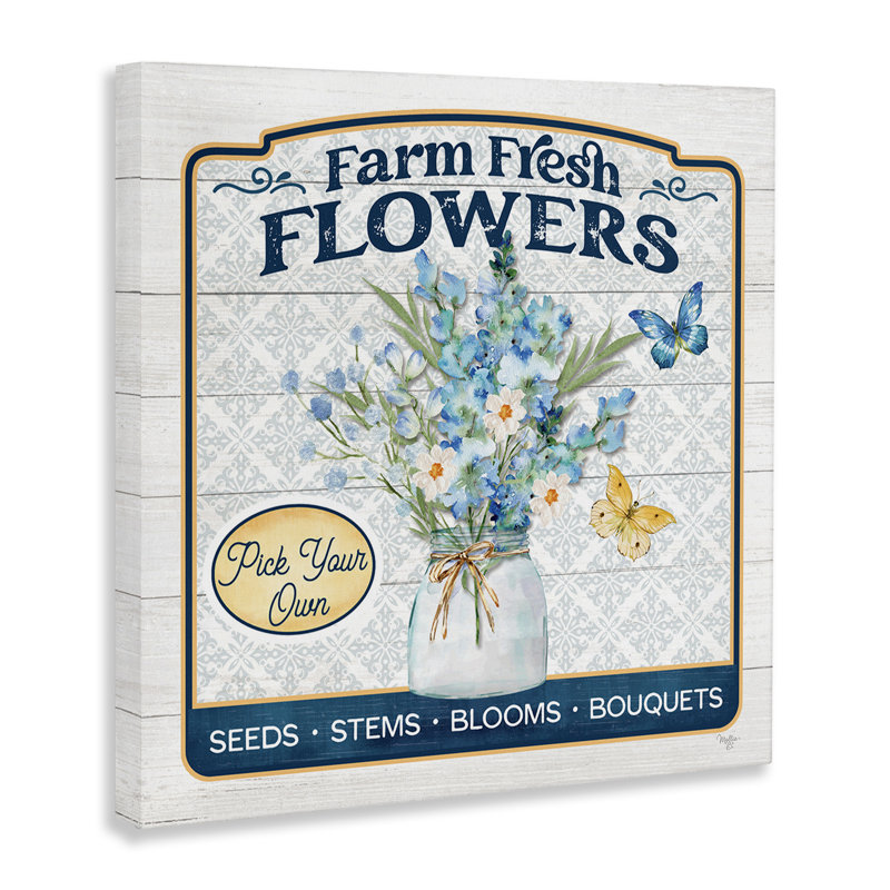 Farm Fresh Flowers Canvas Wall Art by Mollie B., 17" H x 17" W