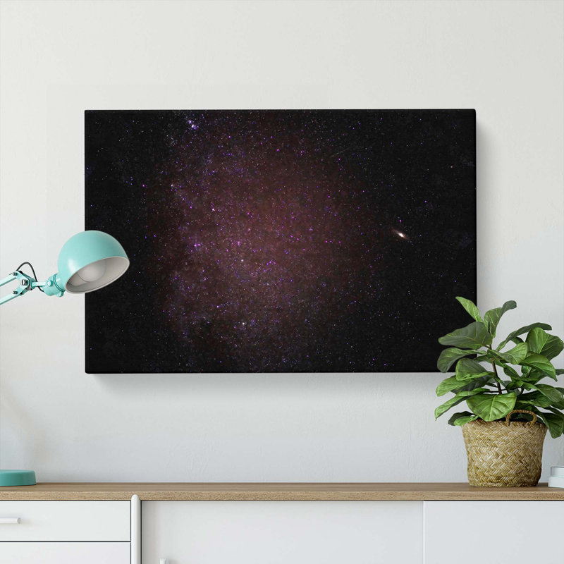Starry Sky In Pink In Abstract - Wrapped Canvas, 60cm H x 91cm W x 3cm D