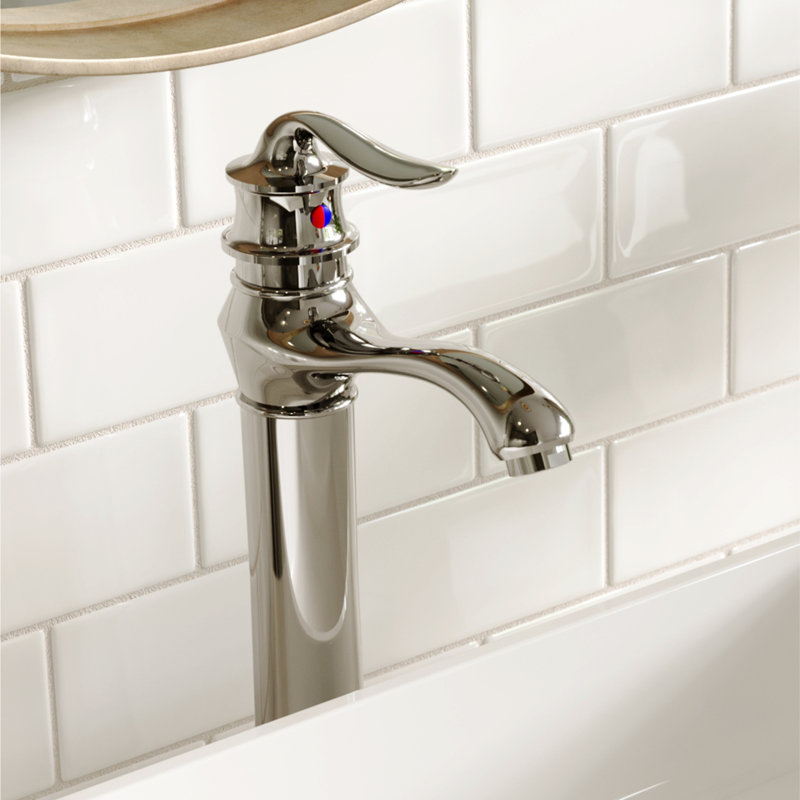 Karran Dartford Single Handle Single Hole Vessel Bathroom Faucet With Matching Pop-up Drain, Chrome