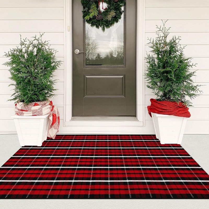 Tapis rouge rouge et noir Buffalo Plaid