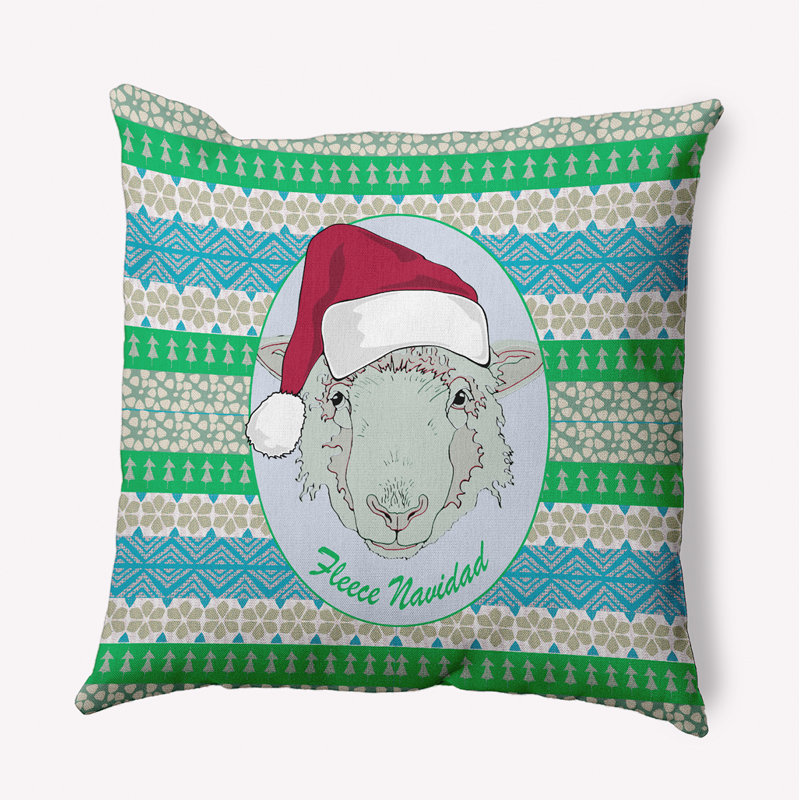 Coussin décoratif géométrique intérieur / extérieur en polyester, 20 po x 20 po