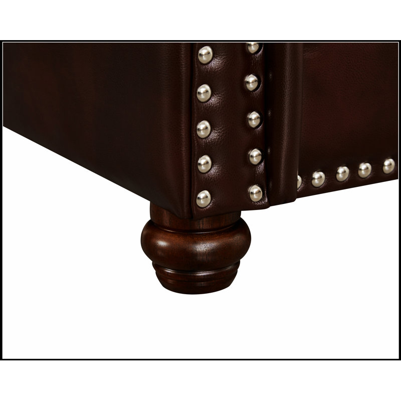 Charming Faux Leather Sofa Chair with Storage and Comfortable Seating, Perfect for Modern Living, Burgundy, Brown